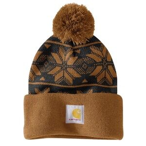 Carhartt Tan and Black Snowflake Beanie (NWOT)